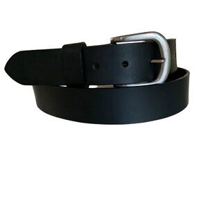 Classic Black Full Grain Genuine Leather Belt Interchangeable Buckle Canadian